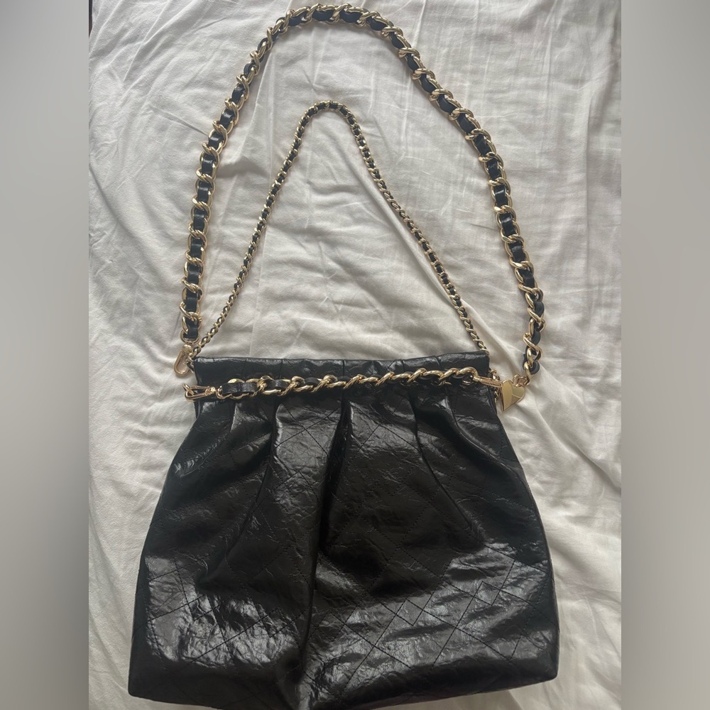 Charles & Keith Black Quilted Duo Chain Shoulder Bag - Picture 5 of 6